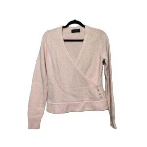 The Limited Women's Sweater Crisscross Front Knit Angora Pink Size Large